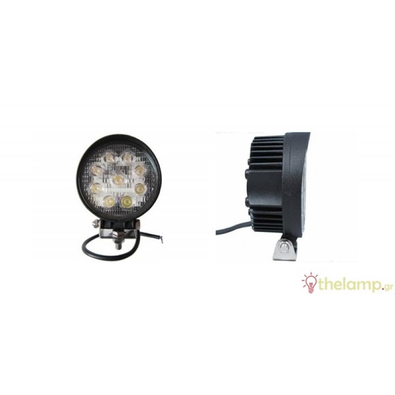 Προβολέας led 27W 12V-24V 30° day light 6500K μαύρος