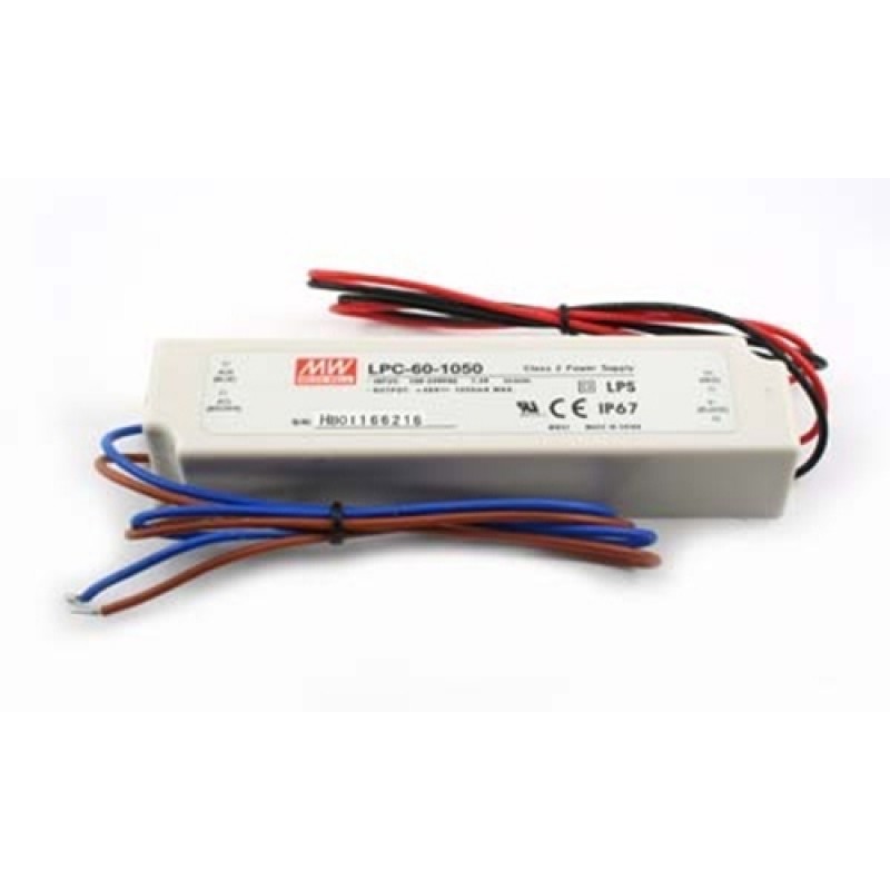 Τροφοδοτικό Led 230V IN -> OUT 9-48VDC 50.4W 1050mA IP67 LPC60-1050 Mean Well