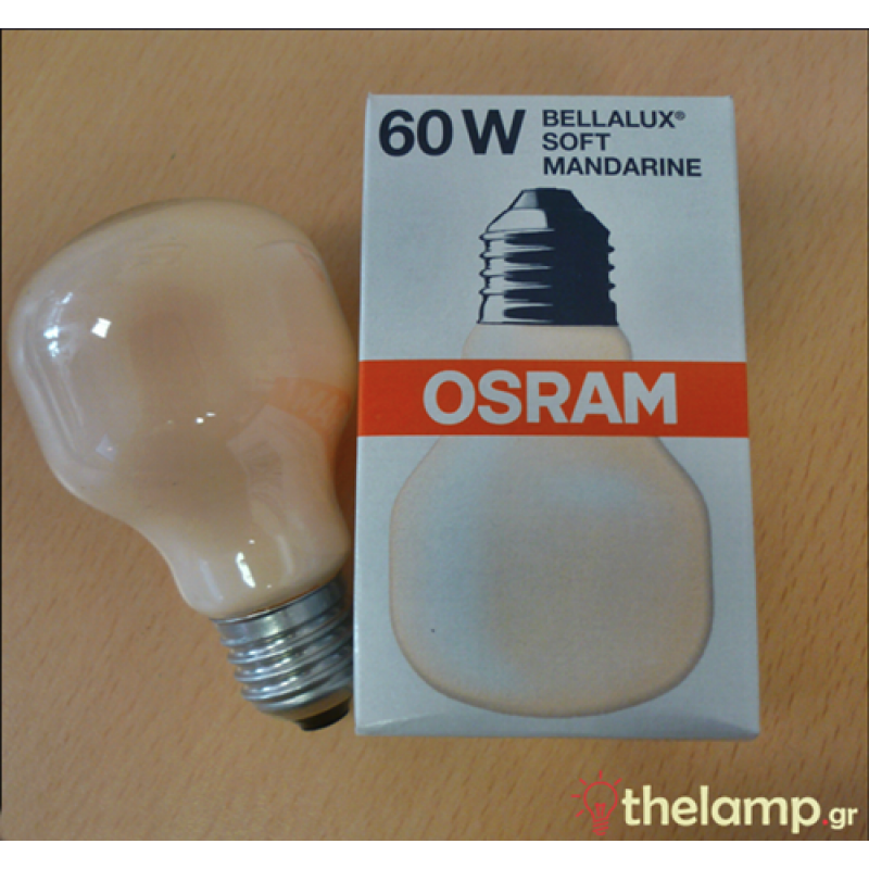 Λαμπτήρας πυράκτωσης Bella soft 230V 60W E27 T60 πορτοκαλί Osram