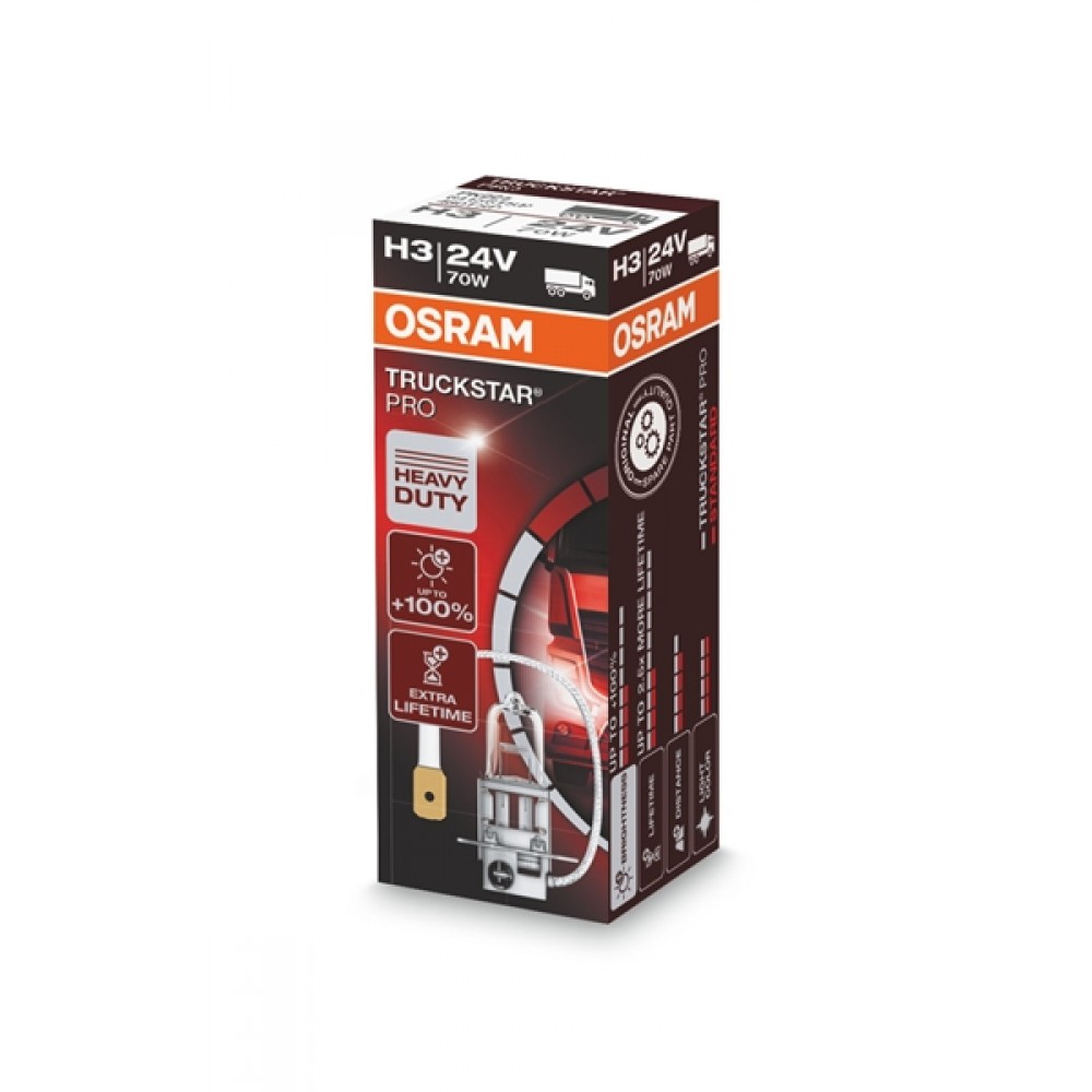 Osram 24V 70W PK22s H3 +100% warm white 3200K Truckstar Pro 64156TSP