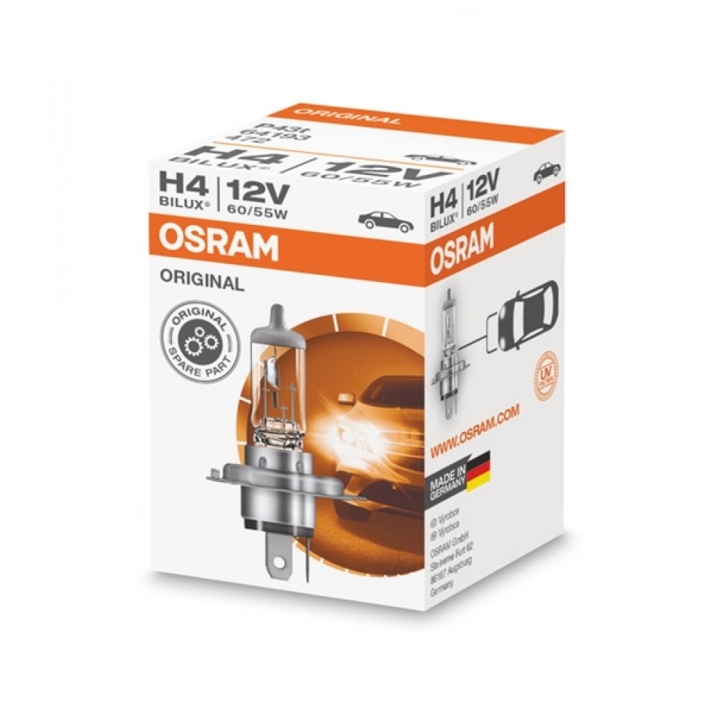 Osram 12V 60/55W P43t H4 +15% Original Line 64193