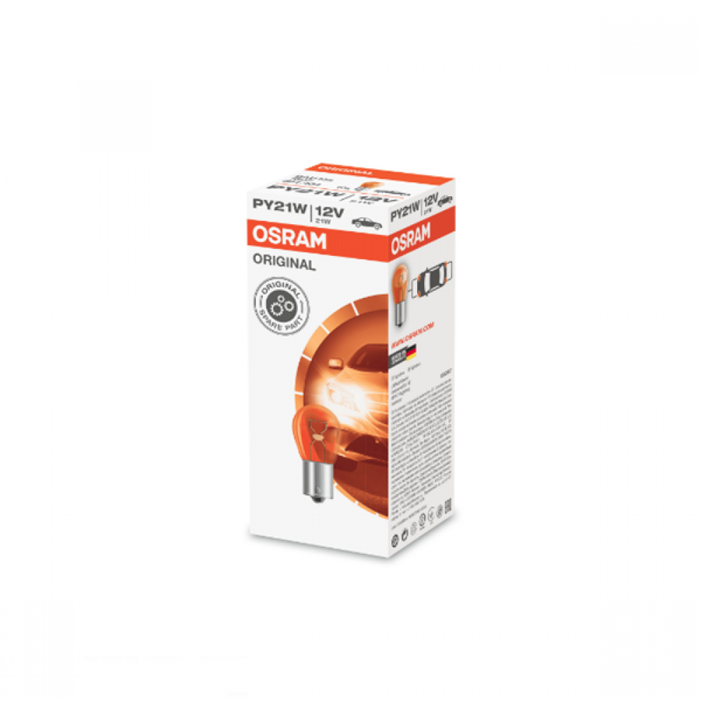 Osram 12V 21W BAU15s PY21W orange Original 7507