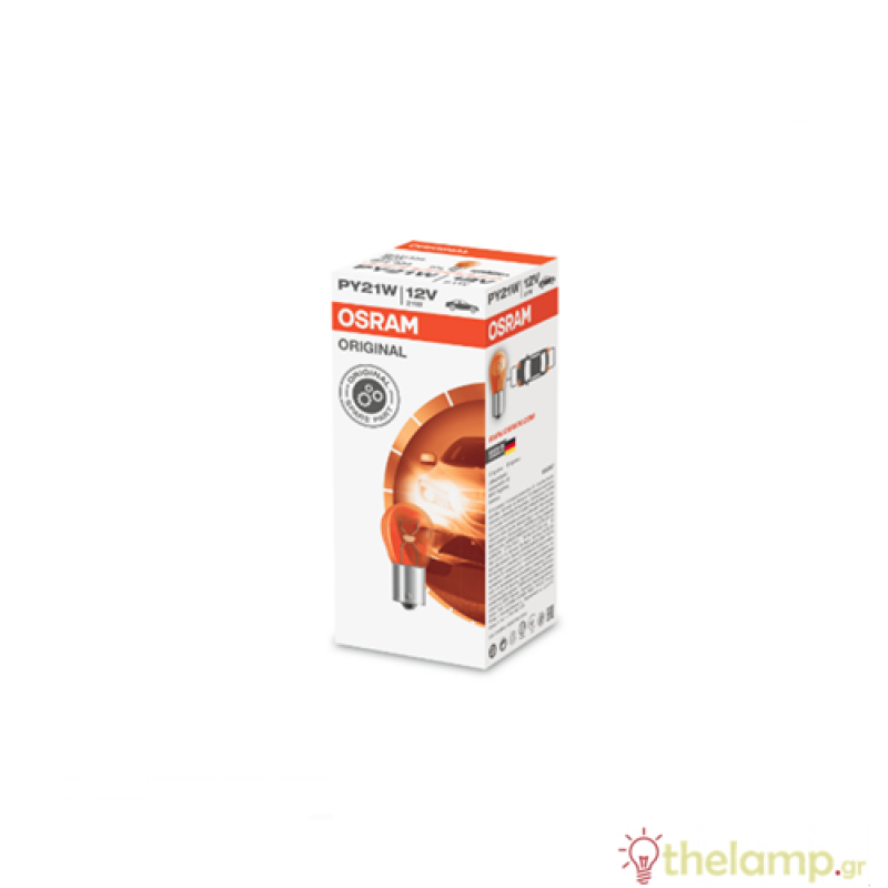 Osram 12V 21W BAU15s PY21W πορτοκαλί Original 7507