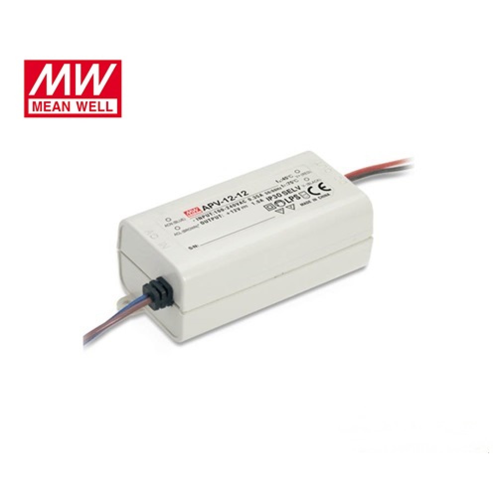 Τροφοδοτικό Led 230V IN -> OUT 12VDC 12W 1.0A IP42 APV12-12 Mean Well