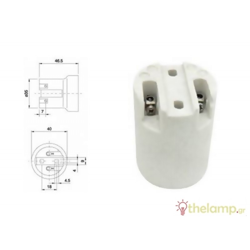 Ντουί πορσελάνης E14 πλαφόν LCV-1704 COL-FRH