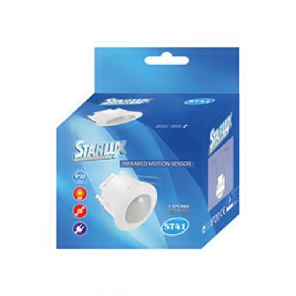 Ανιχνευτής κίνησης χωνευτός 1200W 230V 360° ST41 IP44 Starlux