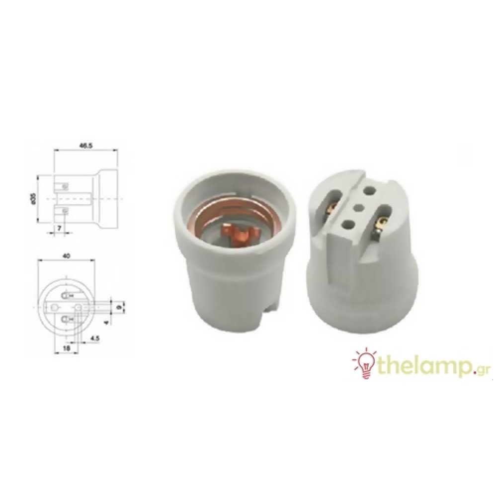 Ντουί πορσελάνης E27 για σποτ FR519 FRH