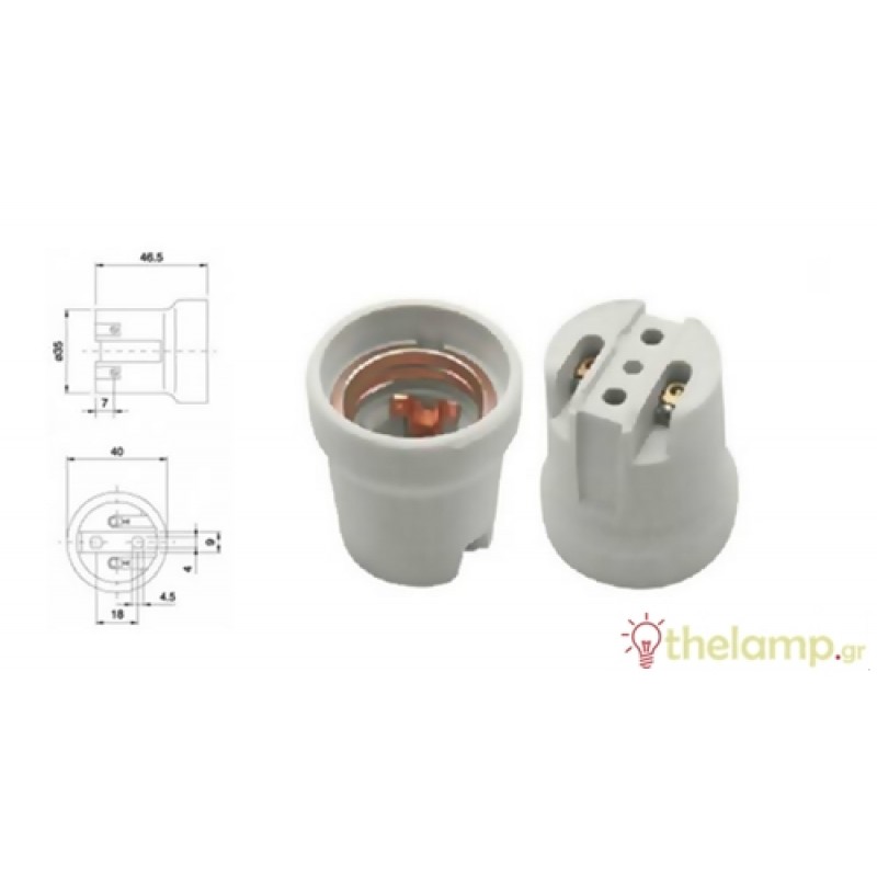 Ντουί πορσελάνης E27 για σποτ FR519 FRH