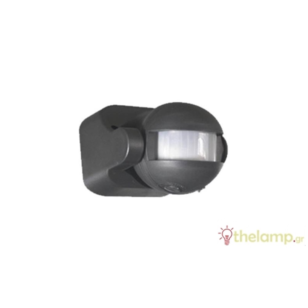 Ανιχνευτής κίνησης τοίχου μαύρος 1000W 230V 180° PIR-400B IP44