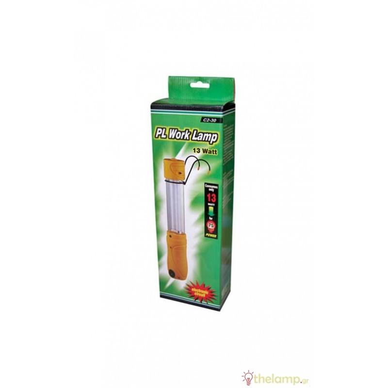 Φωτιστικό συνεργείου 12V με καλώδιο 2x0.75mm 5m κίτρινo με γάντζο