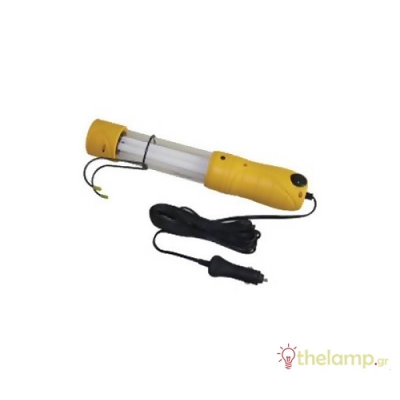 Φωτιστικό συνεργείου 12V με καλώδιο 2x0.75mm 5m κίτρινo με γάντζο