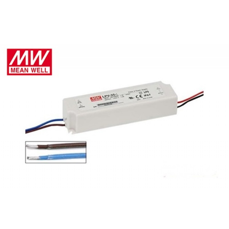 Τροφοδοτικό Led 230V IN -> OUT 24VDC 35W 3A IP67 LPV35-24 Mean Well