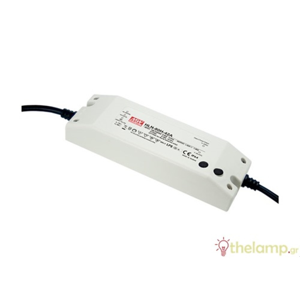 Τροφοδοτικό Led 230V IN -> OUT 24VDC 80W 3.4A IP64 dimmable HLN80H-24B Mean Well