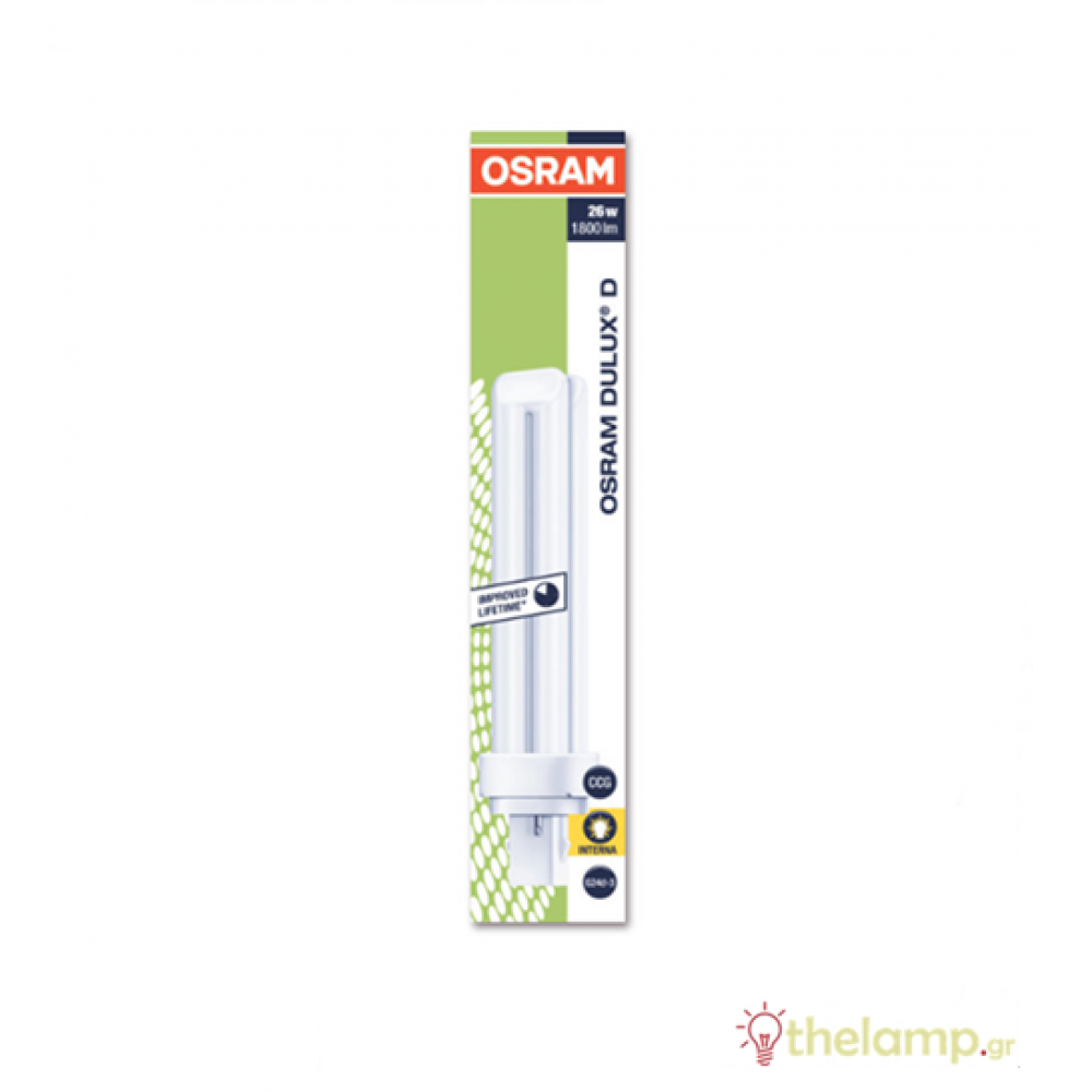 Fluorescent 26W/827 G24D-3 warm white 2700K Dulux D Osram