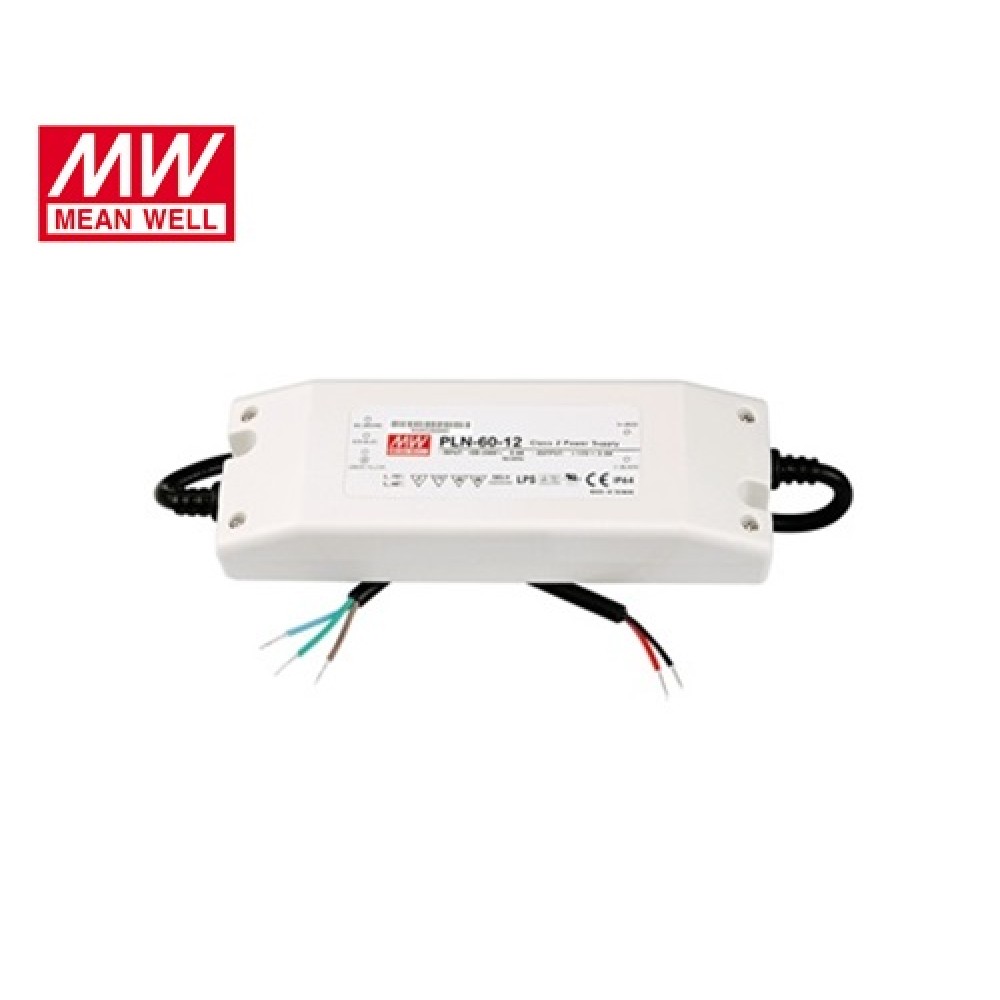 Τροφοδοτικό Led 230V IN -> OUT 12VDC 60W 5.0A IP64 PLN60-12 Mean Well