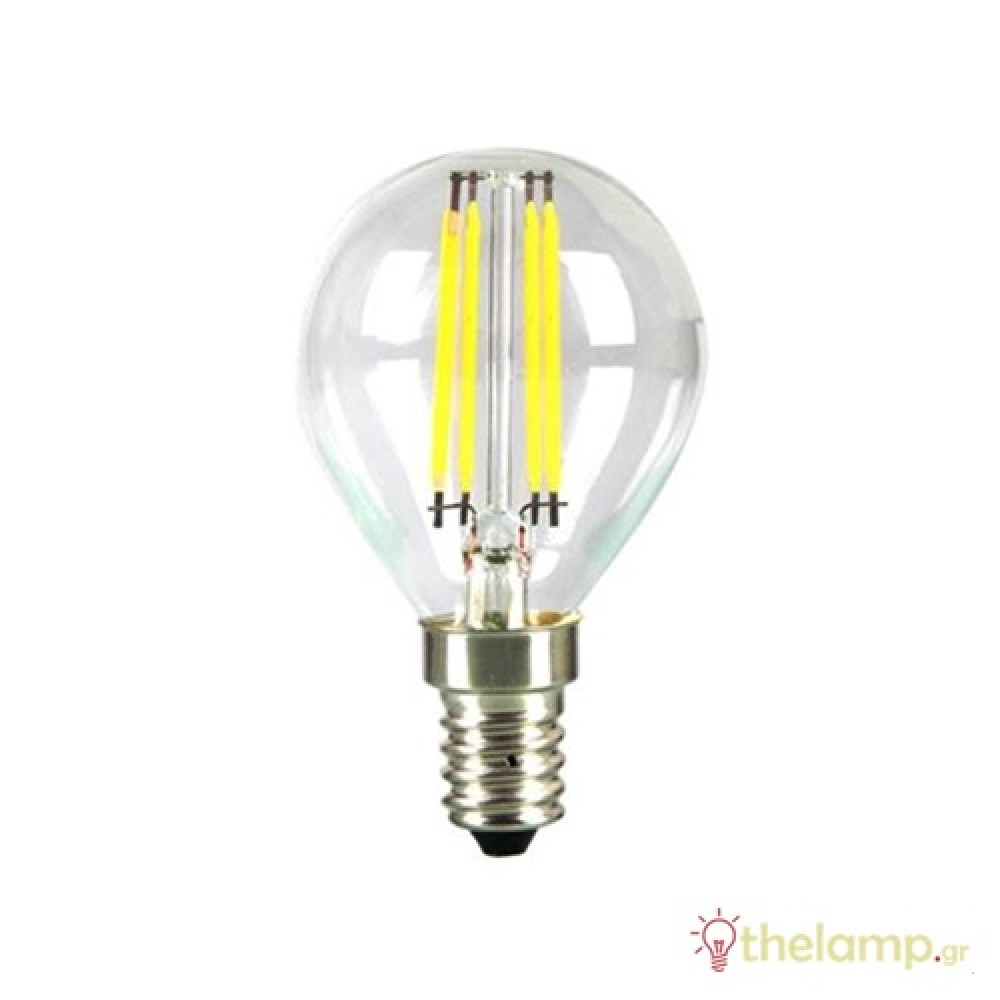 Led mini globe filament P45 4W E14 240V clear cool white 4500K 4425 VT-1996 V-TAC