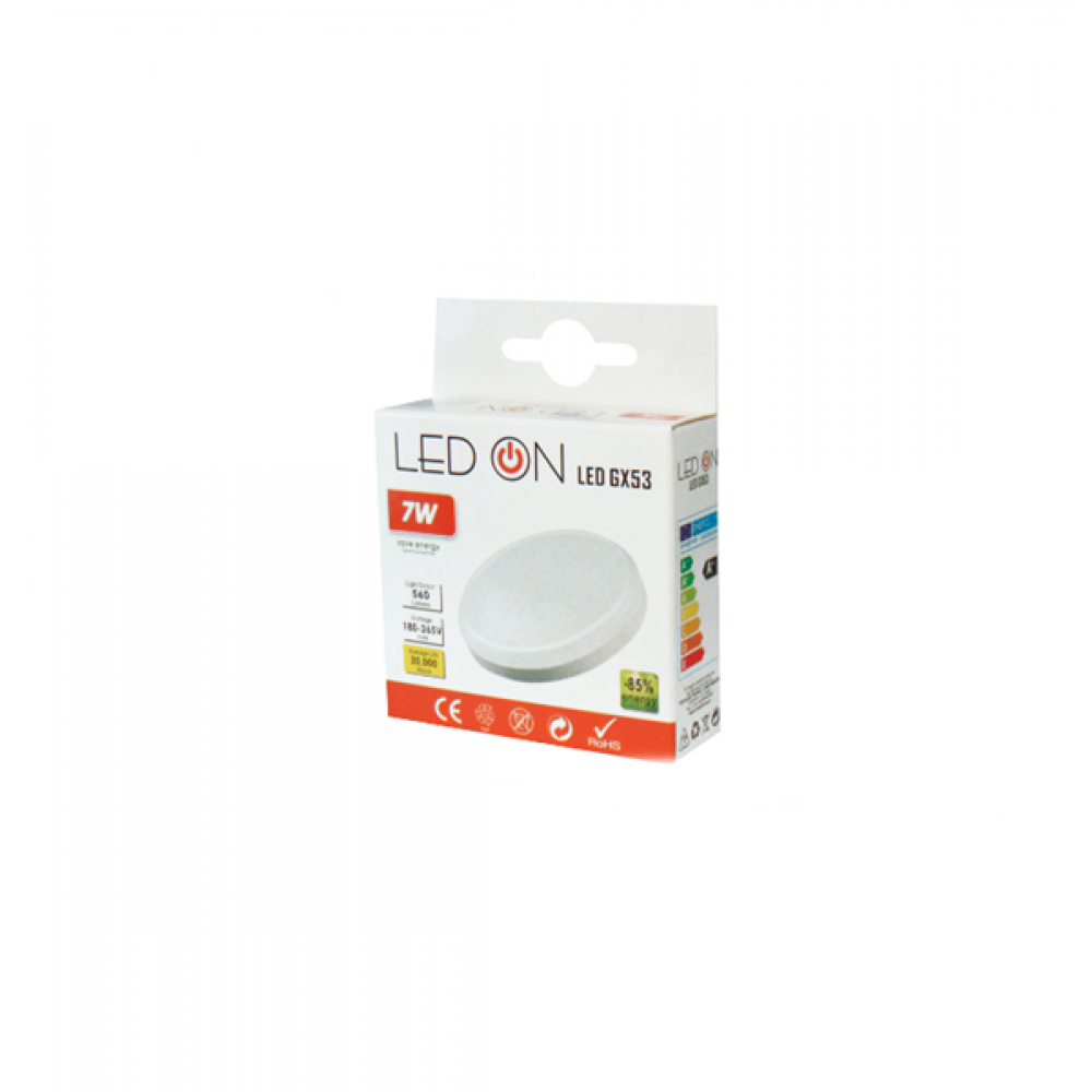 Led 7W GX53 220-240V warm white 3000K LedOn