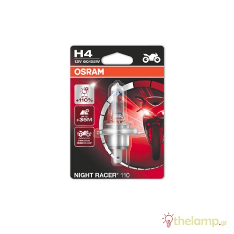 Osram 12V 60/55W P43t H4 +110% Night Racer 64193NR1