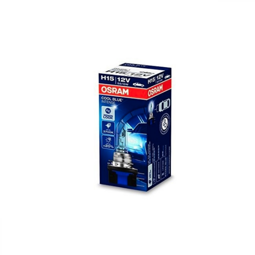 Osram 12V 55/15W PGJ23t-1 H15 +20% warm white 3700K Cool Blue Intense 64176CBi