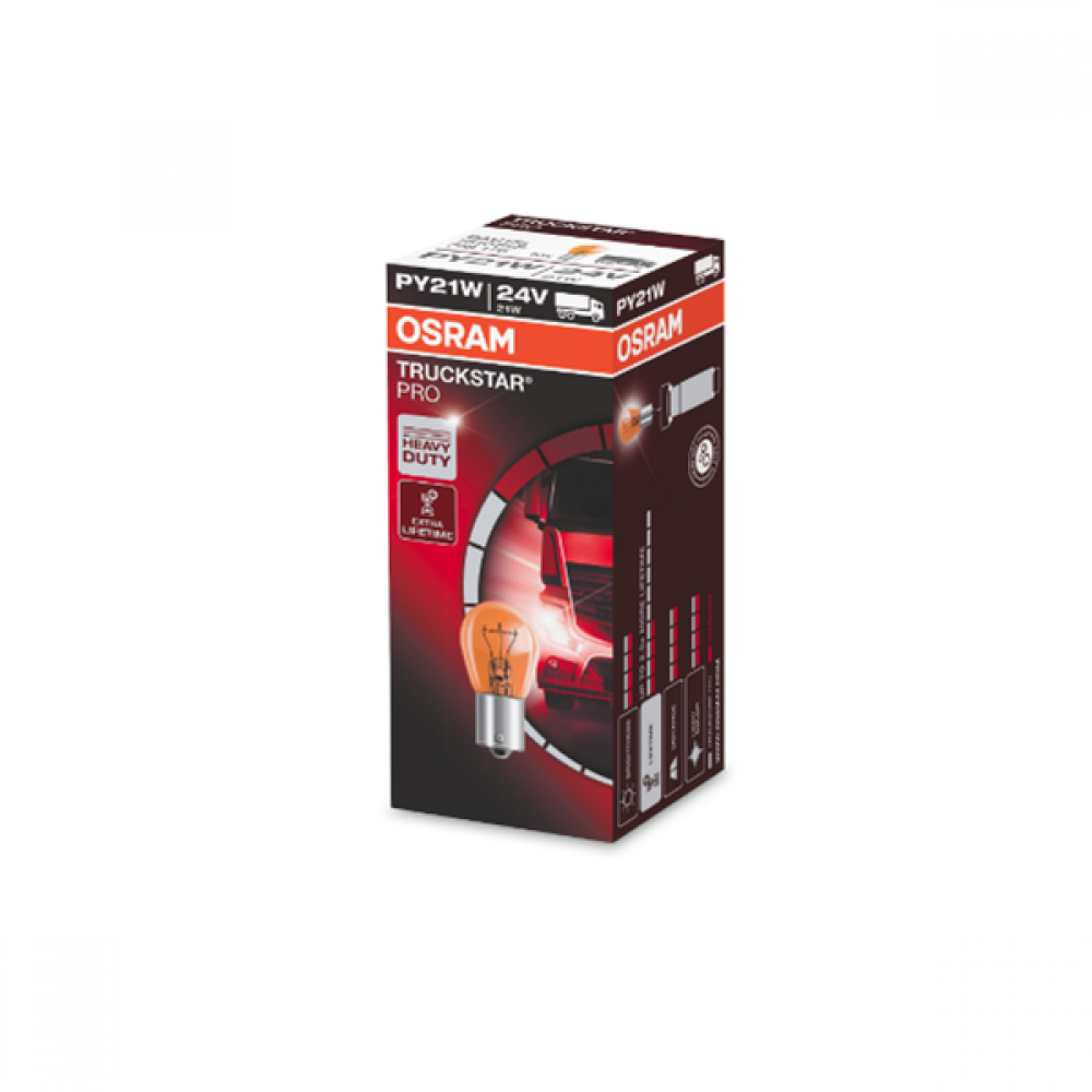 Osram 24V 21W BAU15s PY21W ±20% Truckstar 7510TSP