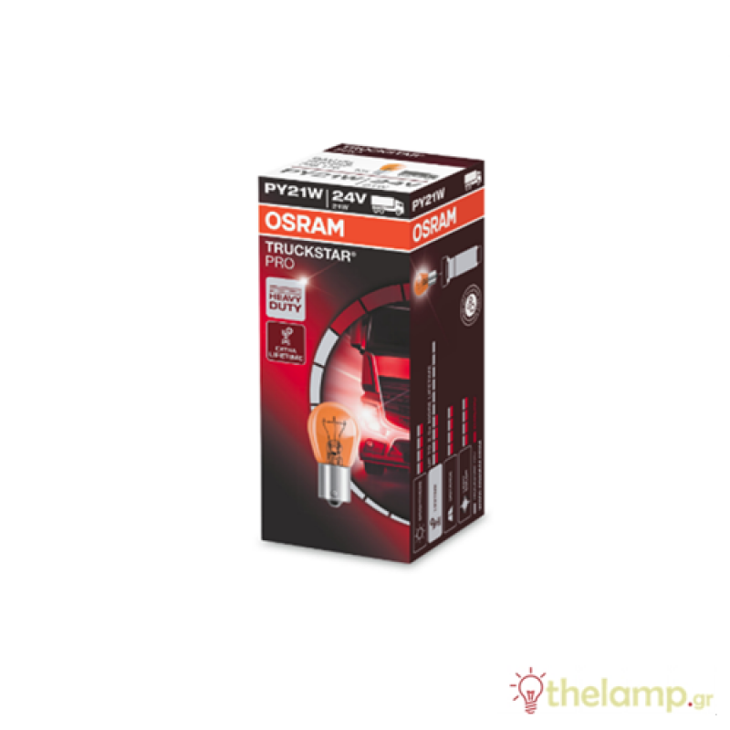 Osram 24V 21W BAU15s PY21W ±20% Truckstar 7510TSP