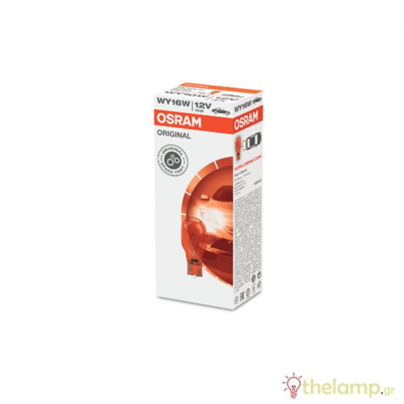 Osram 12.8V 16W W2.1x9.5d WY16W πορτοκαλί Original 921NA