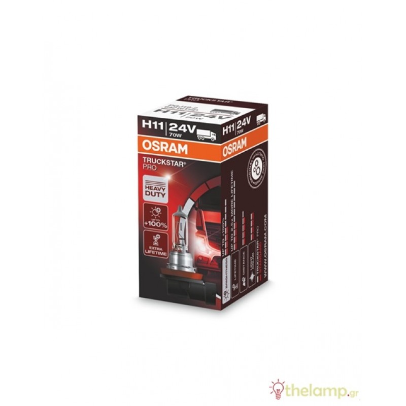 Osram 24V 70W PGJ19-2 H11 +10% warm white 3200K Truckstar Pro 64216TSP