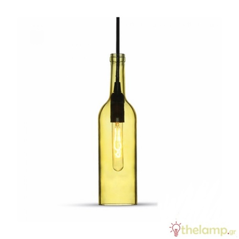 Φωτιστικό κρεμαστό γυάλινο κίτρινο μπουκάλι 3773 VT-7558 V-TAC