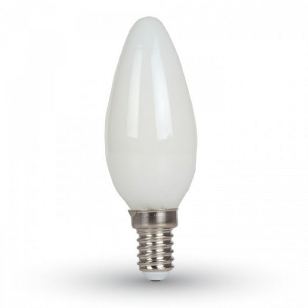 Led κερί filament B40 4W E14 240V white cover day light 6400K 7103 VT-1924 V-TAC