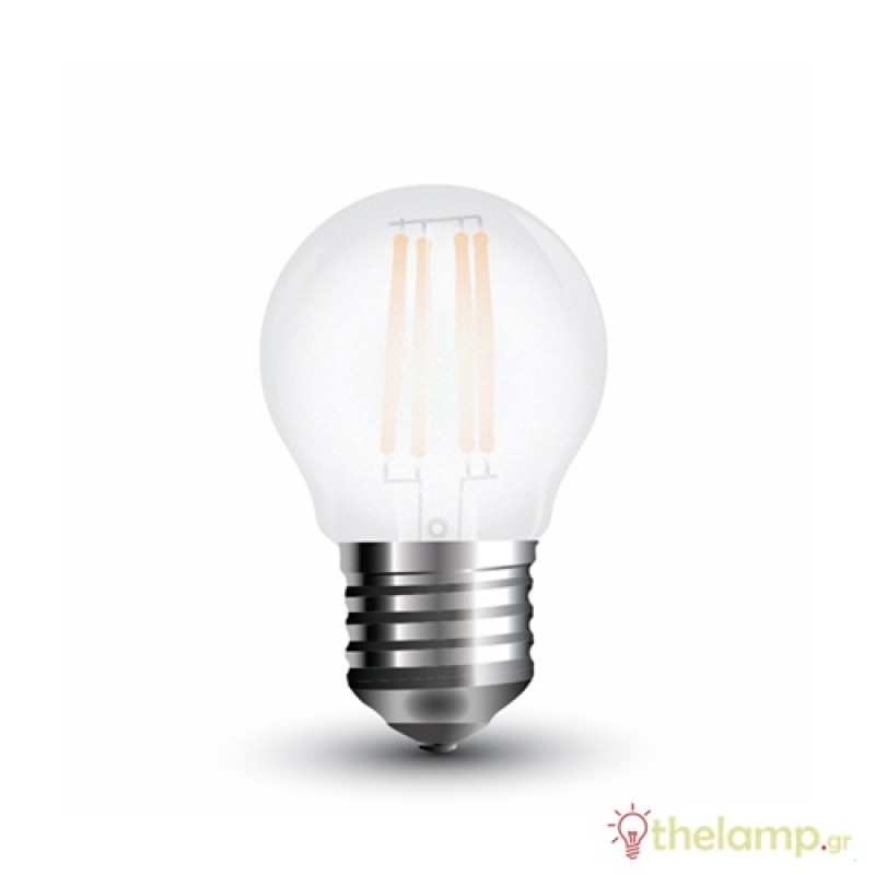 Led γλομπάκι filament G45 240V 4W E27 frost cover cool white 4000K 4496 VT-1974 V-TAC