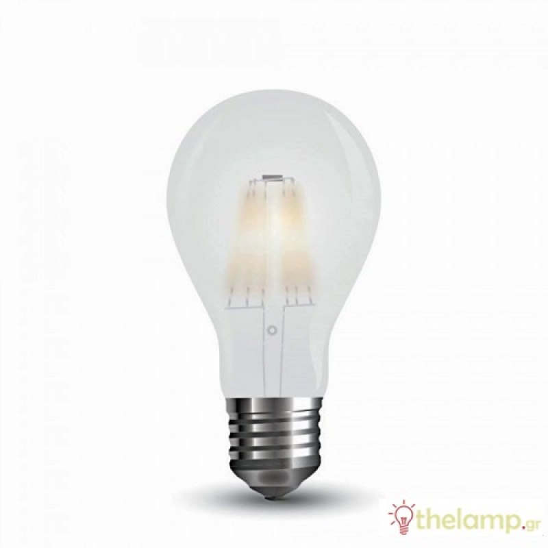 Led κοινή filament A60 220-240V 7W E27 frost cover day light 6400K 7183 VT-2047 V-TAC