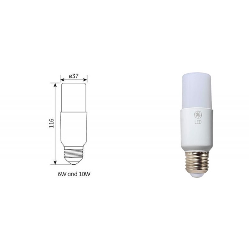 Led σωληνωτή T37 100-240V 5.5W E27 warm white 3000Κ Tungsram