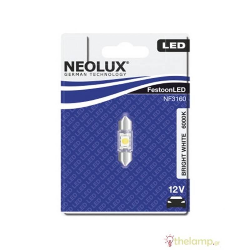 Led αυτοκινήτου 12V 0.5W SV8.5-8 day light 6000K NF3160 Neolux