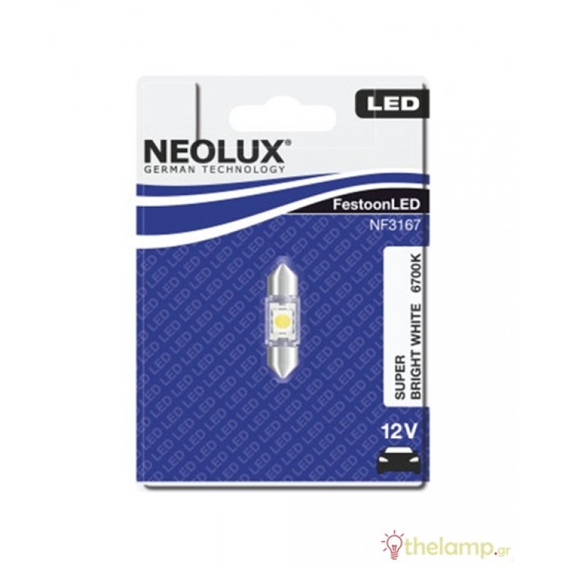 Led αυτοκινήτου 12V 0.5W SV8.5-8 day light 6700K NF3167 Neolux