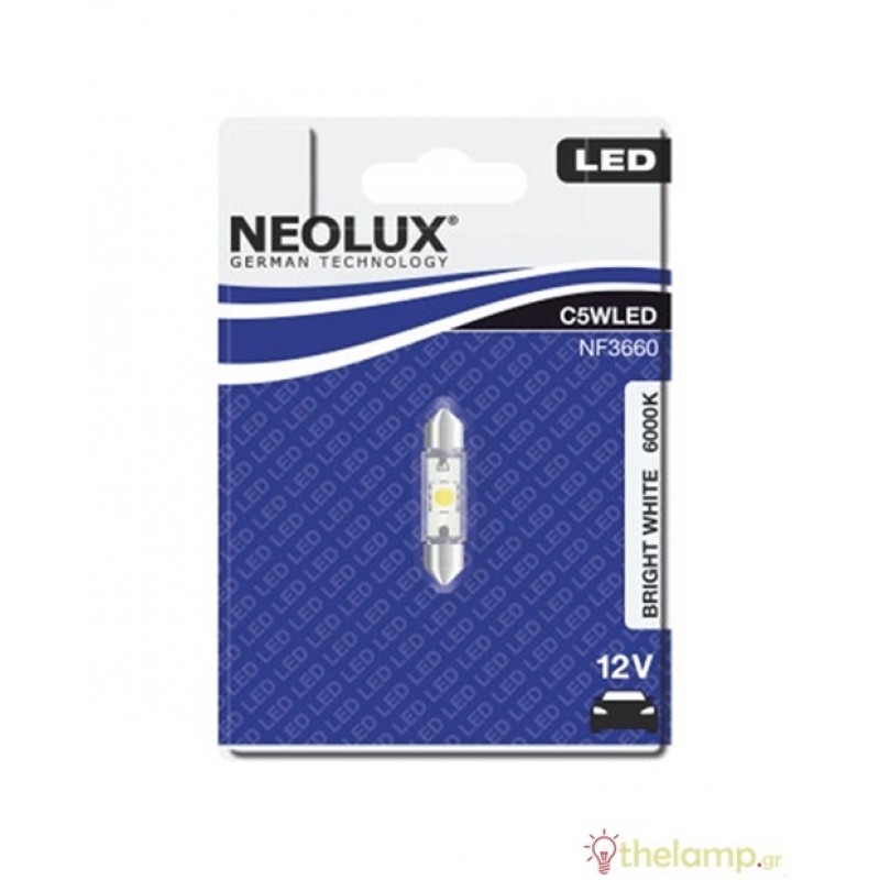 Led αυτοκινήτου 12V 0.5W SV8.5-8 day light 6700K NF3667 Neolux