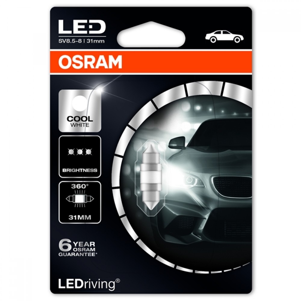 Osram Led 12V 1.4W SV8.5-8 C3W day light 6000K LEDriving Premium BLI1 6497CW-01B