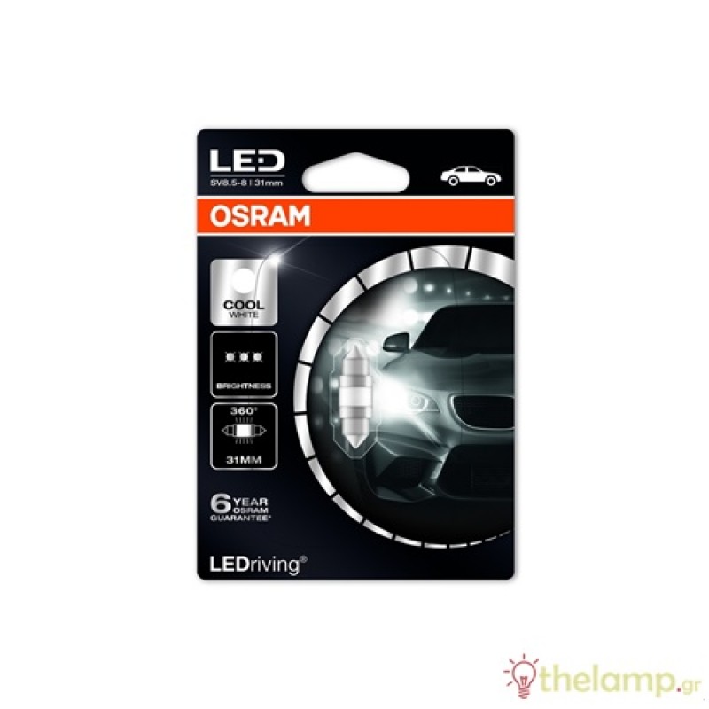 Osram Led 12V 1.4W SV8.5-8 C3W day light 6000K LEDriving Premium BLI1 6497CW-01B