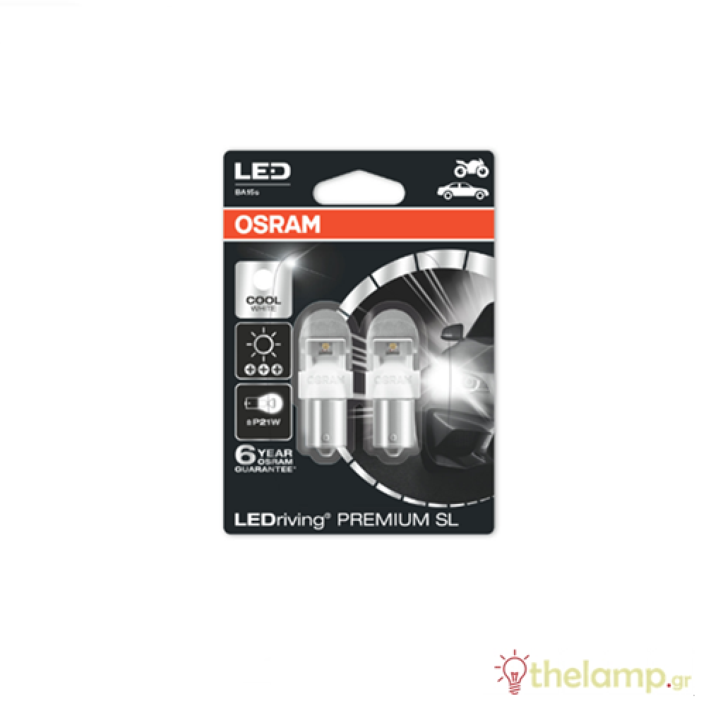 Osram Led 12V 2W BA15s P21W day light 6000K LEDriving Premium DUO blister 7556CW-02B