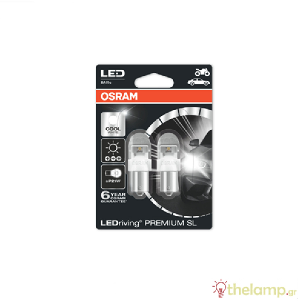 Osram Led 12V 2W BA15s P21W day light 6000K LEDriving Premium DUO blister  7556CW-02B