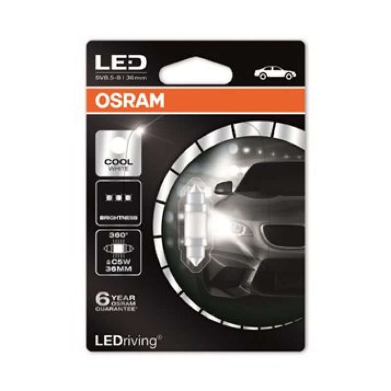 Osram Led 12V 0.5W SV8.5-8 C5W day light 6000K LEDriving Standard BLI1 6436CW-01B