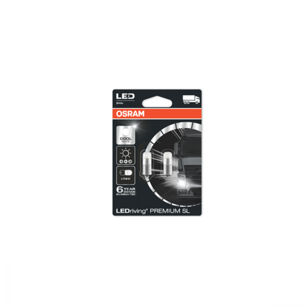 Osram Led 24V 1W BA9s T4W day light 6000K LEDriving Premium DUO Blister 3924CW-02B