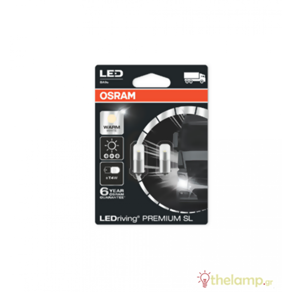 Osram Led 24V 1W ΒΑ9s T4W cool white 4000K LEDriving Premium DUO Blister 3924WW-02B