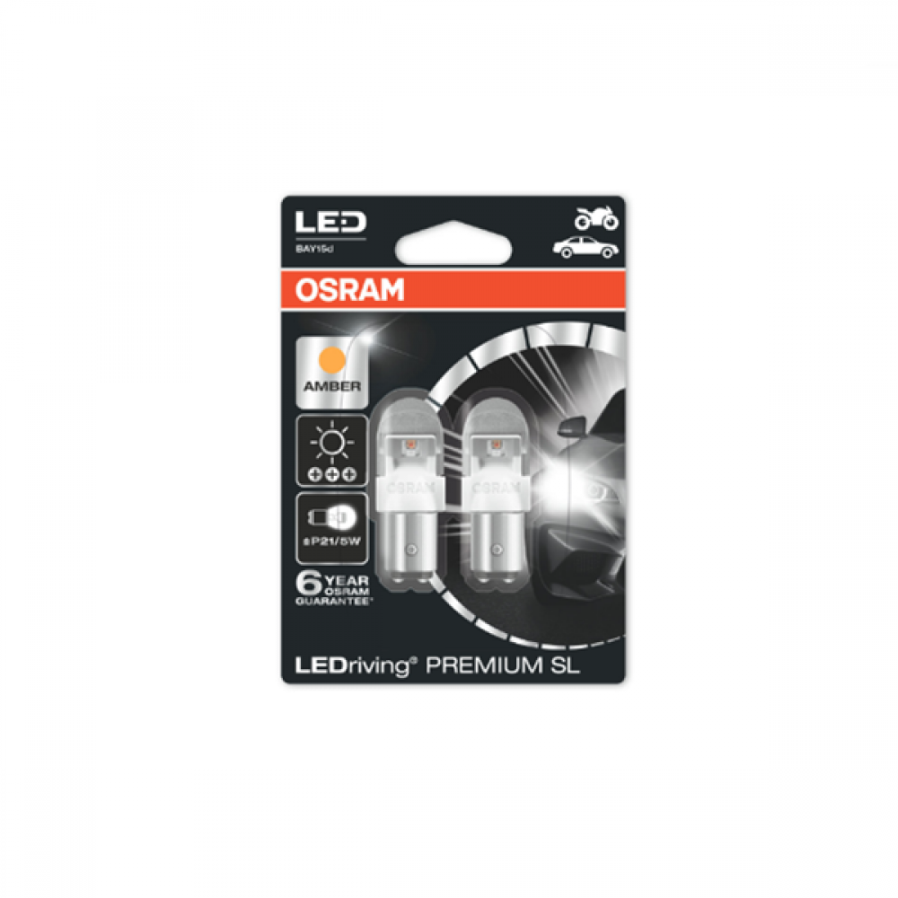 Osram Led 12V 1.50/0.40W BAY15d P21/5W yellow LEDriving Premium DUO blister 1557YE-02B