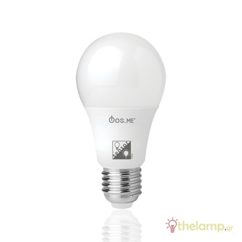 Led κοινή A60 220-240V 10W E27 warm white 2800K με αισθητήρα φωτός LS806 Φos_me