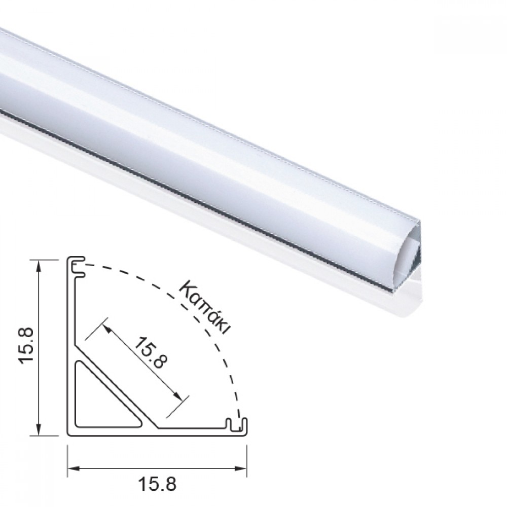 Aluminum profile angle 2m for Led strip IP20 Fos_me