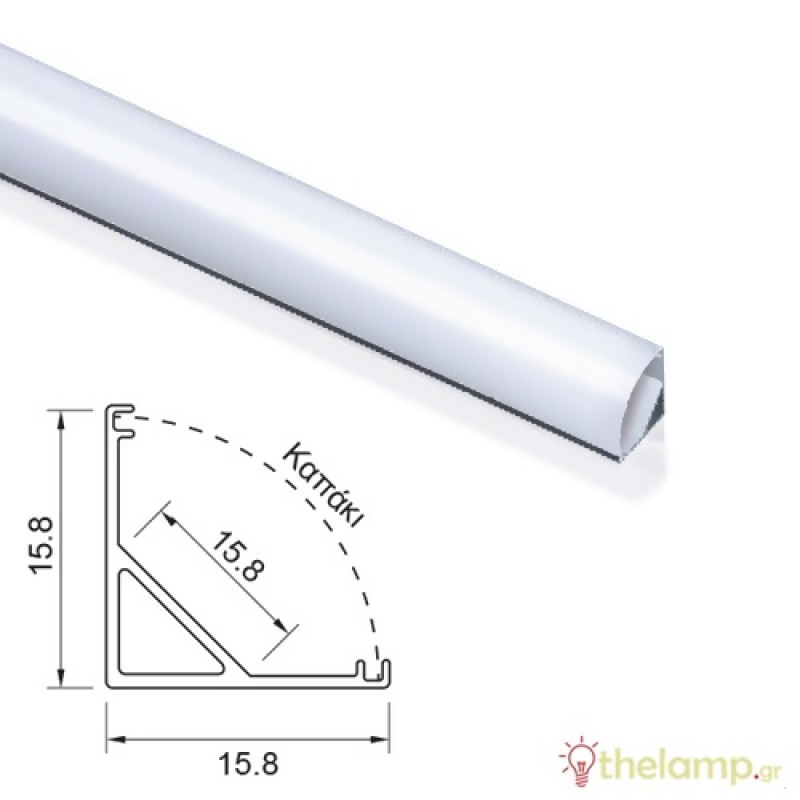 Aluminum profile angle 2m for Led strip IP20 Fos_me