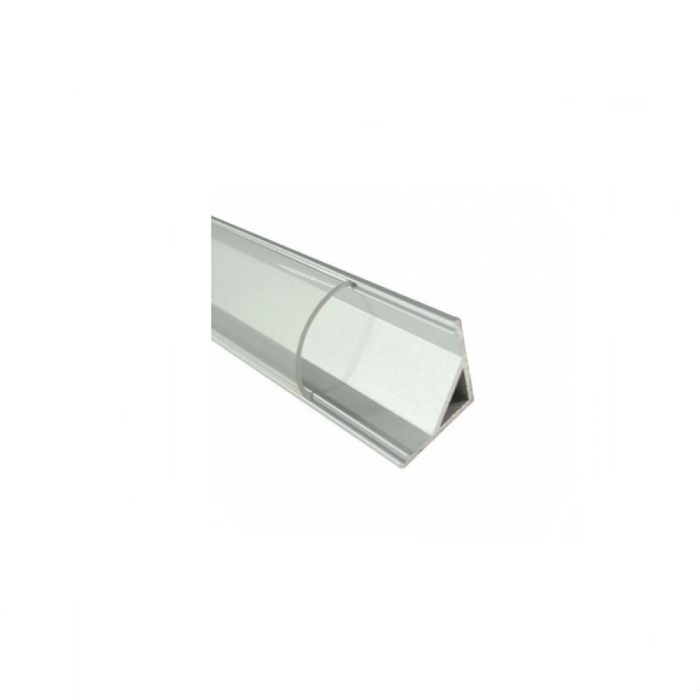 Cover for aluminum profile angular 2m clear IP20 Fos_me