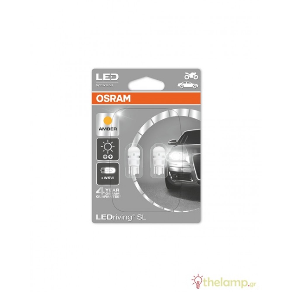 Osram Led 12V 1W W2.1x9.5d W5W yellow LEDriving Standard DUO blister 2880YE-02B