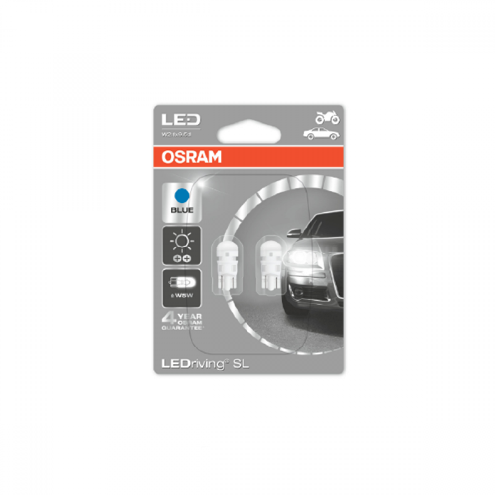Osram Led 12V 1W W2.1x9.5d W5W blue LEDriving Standard DUO blister 2880BL-02B