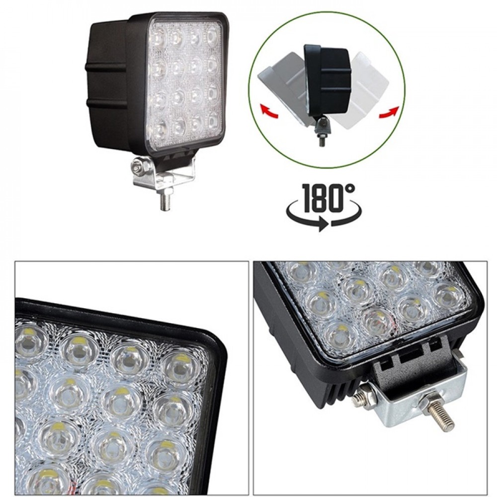 Προβολέας led 48W 12-24V day light 6500K μαύρος